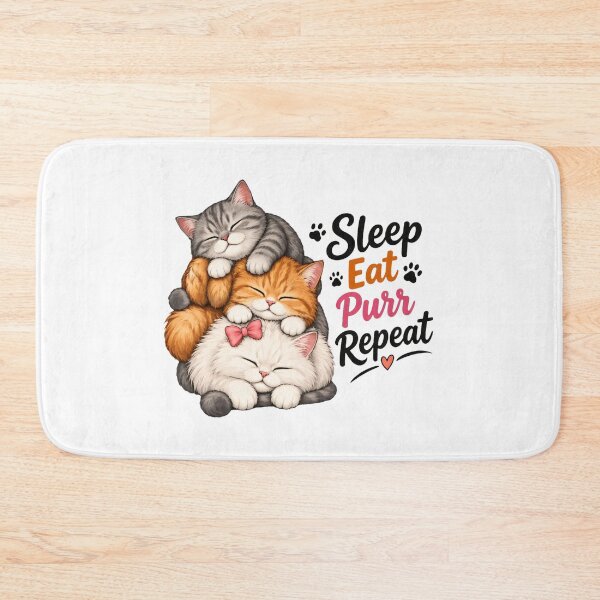 Item preview, Sleep Eat Purr Repeat Cute Kittens Stack designed and sold by GiaoCalonas.
