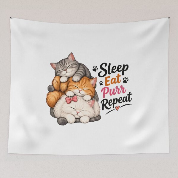 Item preview, Sleep Eat Purr Repeat Cute Kittens Stack designed and sold by GiaoCalonas.