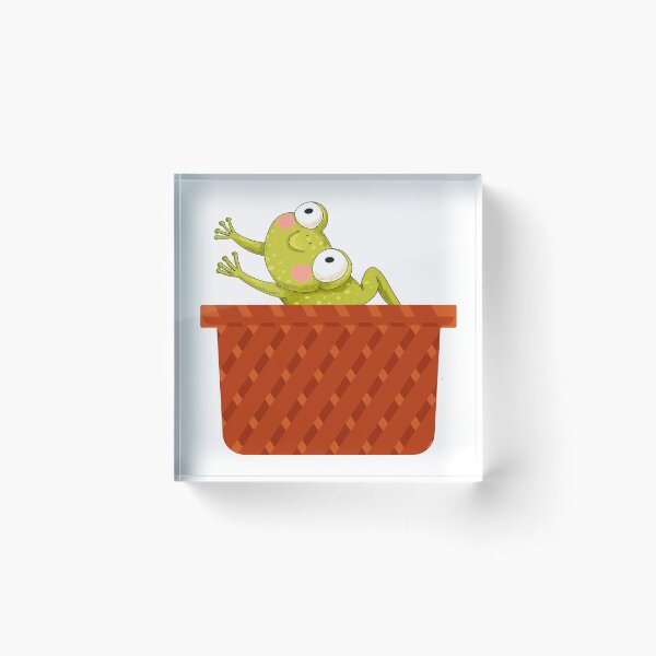 Item preview, Funny Frog in a Basket designed and sold by NAMASTHE WORLD.