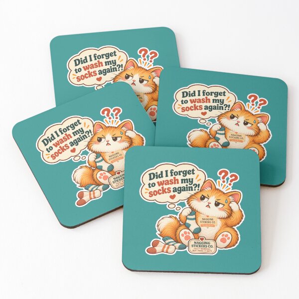 Item preview, NAGGINGCAT3 BY NAGGINGSTICKERSCO. DID I WASH MY SOCKS YET? MUNDANE COLLECTION | GREEN Edition | No.04 designed and sold by LaMaisonOfMY.