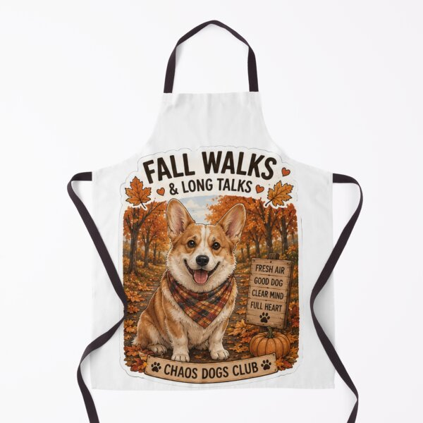 Item preview, Fall Walks and Long Talks Corgi Design | Chaos Dogs Club Autumn Dog Walk designed and sold by DailyStruggleCo.