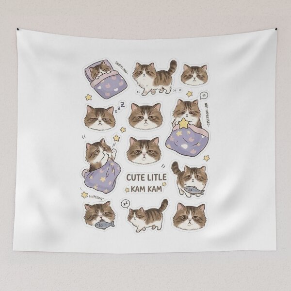 Item preview, Cute Little Kam Kam - Fluffy Tabby Cat Sticker Pack designed and sold by PetalsPaws.