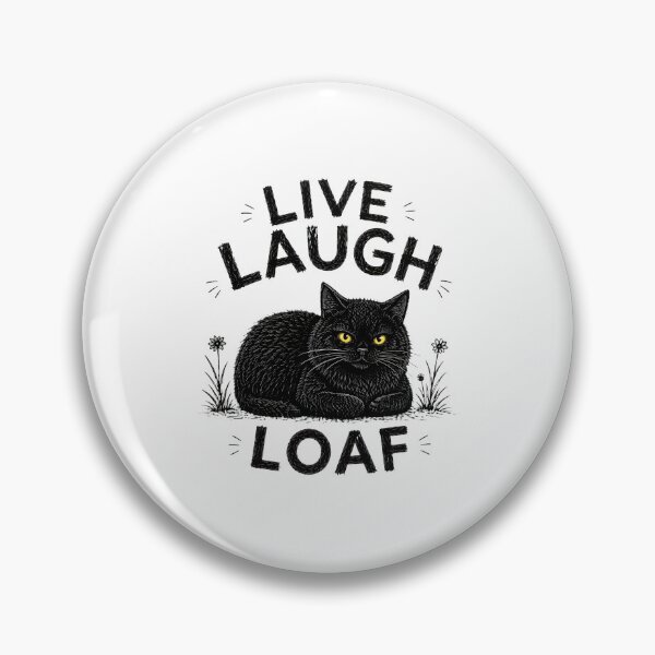 Item preview, Black Cat Live Laugh Loaf Funny Cat Lover Design designed and sold by GiaoCalonas.