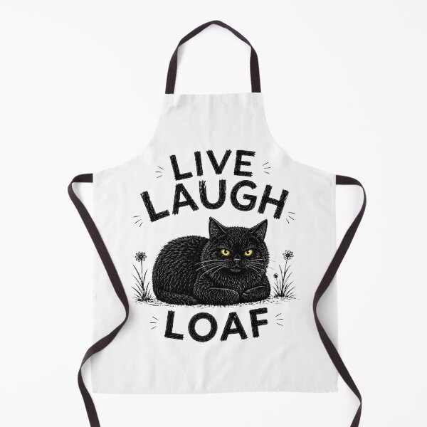 Item preview, Black Cat Live Laugh Loaf Funny Cat Lover Design designed and sold by GiaoCalonas.