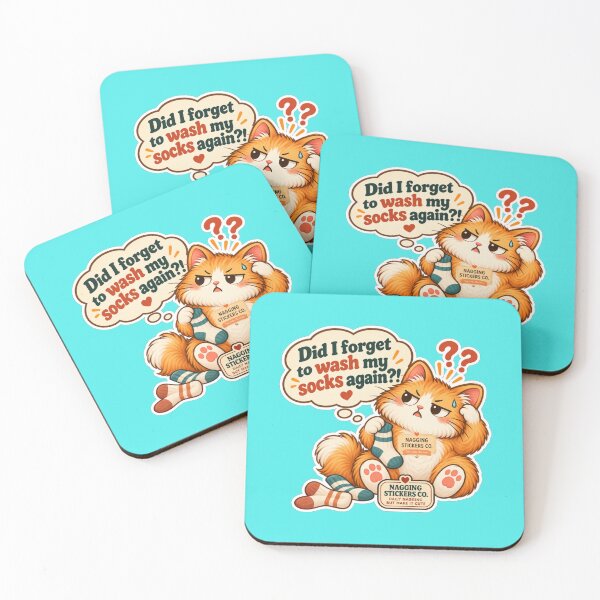 Item preview, NAGGINGCAT3 BY NAGGINGSTICKERSCO. DID I WASH MY SOCKS YET? MUNDANE COLLECTION |AQUA Edition | No.04 designed and sold by LaMaisonOfMY.