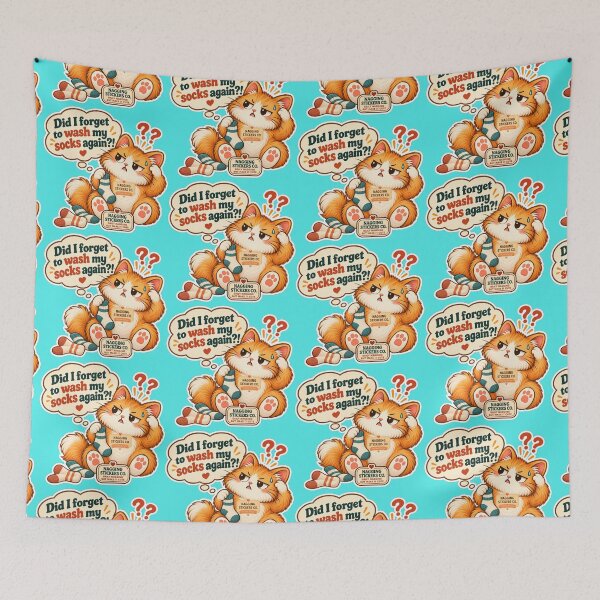 Item preview, NAGGINGCAT3 BY NAGGINGSTICKERSCO. DID I WASH MY SOCKS YET? MUNDANE COLLECTION |AQUA Edition | No.04 designed and sold by LaMaisonOfMY.