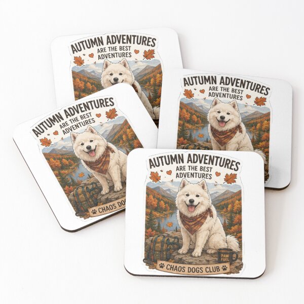 Item preview, Autumn Adventures Are the Best Adventures Samoyed Design | Chaos Dogs Club designed and sold by DailyStruggleCo.