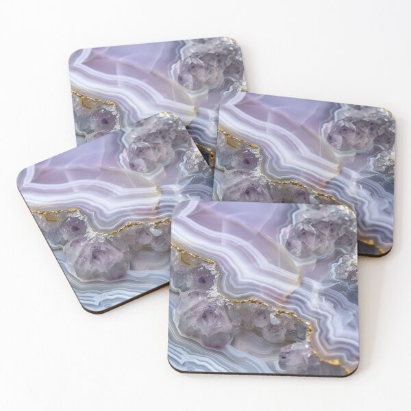 Item preview, Purple Amethyst Geode Agate Slice with Gold Foil Trim — Luxury Crystal Mineral Texture designed and sold by LYAN-STORE.