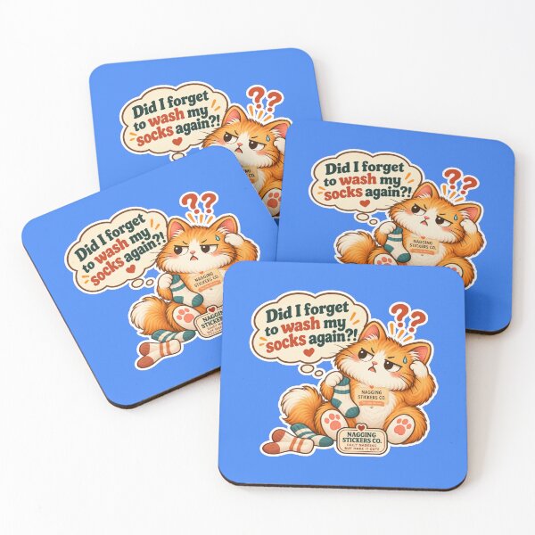 Item preview, NAGGINGCAT3 BY NAGGINGSTICKERSCO. DID I WASH MY SOCKS YET? MUNDANE COLLECTION |ELECTRIC BLUE Edition | No.04 designed and sold by LaMaisonOfMY.