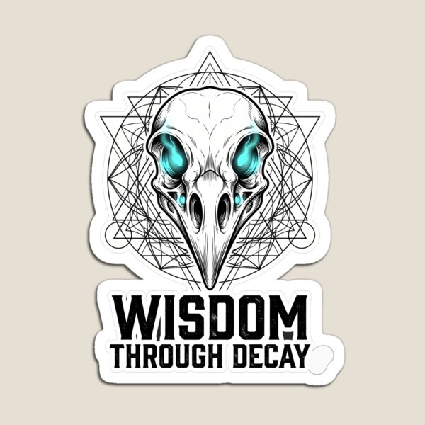 Item preview, Bird Skull Sacred Geometry T-Shirt | "Wisdom Through Decay" Occult Graphic Tee designed and sold by FusionArtStyle.