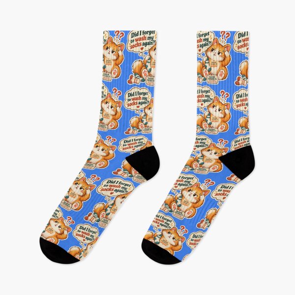Item preview, NAGGINGCAT3 BY NAGGINGSTICKERSCO. DID I WASH MY SOCKS YET? MUNDANE COLLECTION |ELECTRIC BLUE Edition | No.04 designed and sold by LaMaisonOfMY.