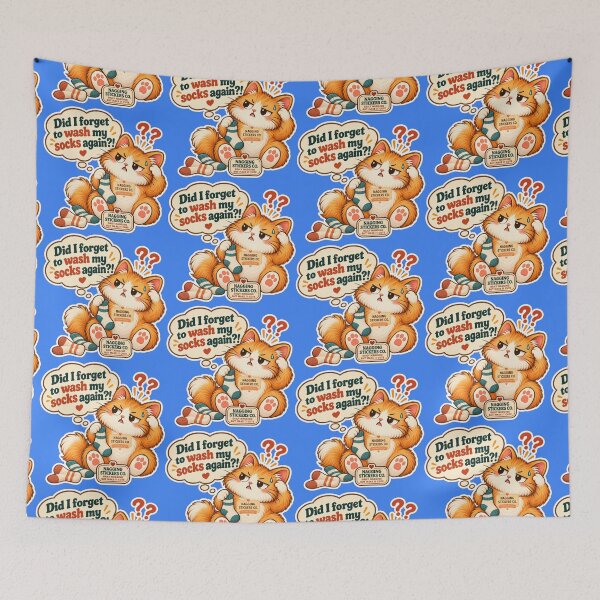 Item preview, NAGGINGCAT3 BY NAGGINGSTICKERSCO. DID I WASH MY SOCKS YET? MUNDANE COLLECTION |ELECTRIC BLUE Edition | No.04 designed and sold by LaMaisonOfMY.