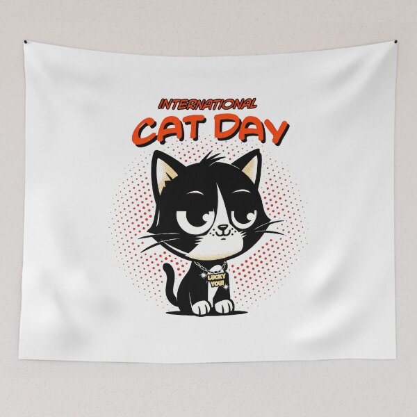 Item preview, International Cat Day Lucky You Cat Design designed and sold by GiaoCalonas.