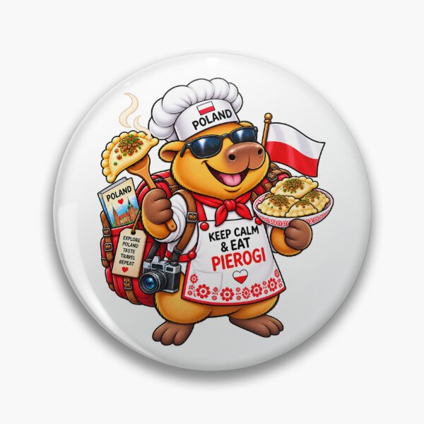 Item preview, Cute Poland Capybara Pierogi Chef – Keep Calm & Eat Pierogi designed and sold by CapybaraTravels.