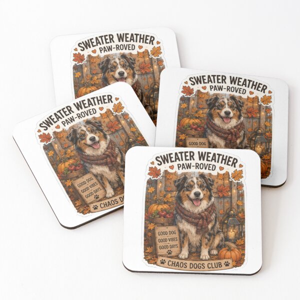 Item preview, Sweater Weather Paw-Roved Australian Shepherd Design | Chaos Dogs Club Autumn designed and sold by DailyStruggleCo.
