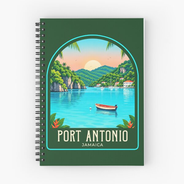 Item preview, Port Antonio Vintage Travel Illustration designed and sold by HomeLivingCo.