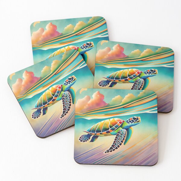 Item preview, Colorful Sea Turtle at Sunset designed and sold by BeachWhisper.