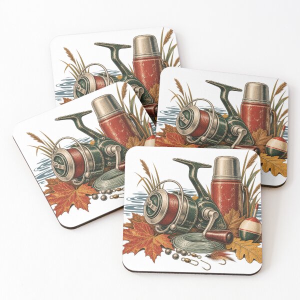 Item preview, Vintage Autumn Fishing Tackle designed and sold by Golden Era Studio.