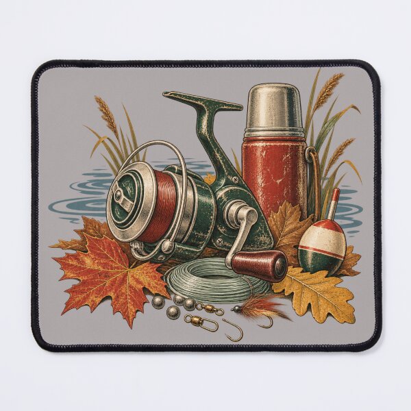 Item preview, Vintage Autumn Fishing Tackle designed and sold by Golden Era Studio.