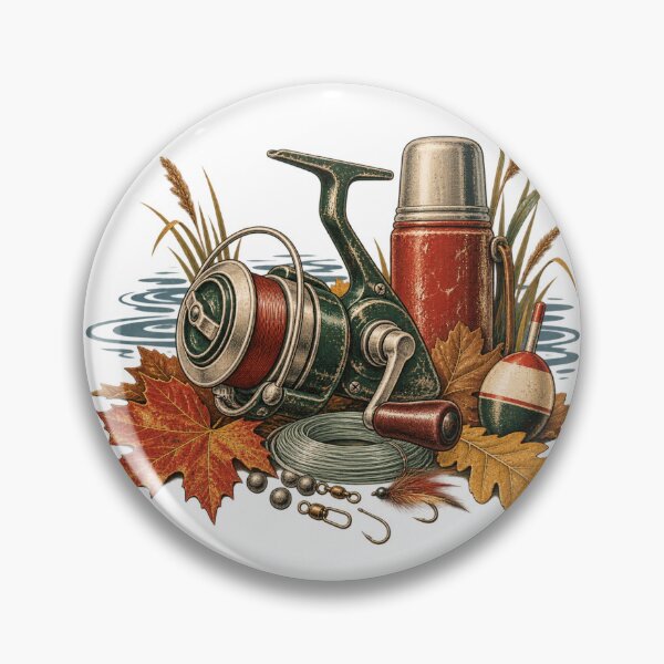 Item preview, Vintage Autumn Fishing Tackle designed and sold by Golden Era Studio.