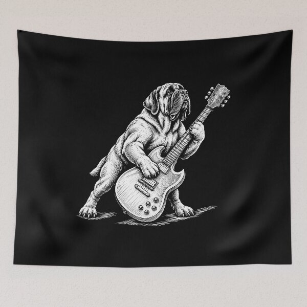 Item preview, English Mastiff Dog And Guitar designed and sold by gunaone-design.