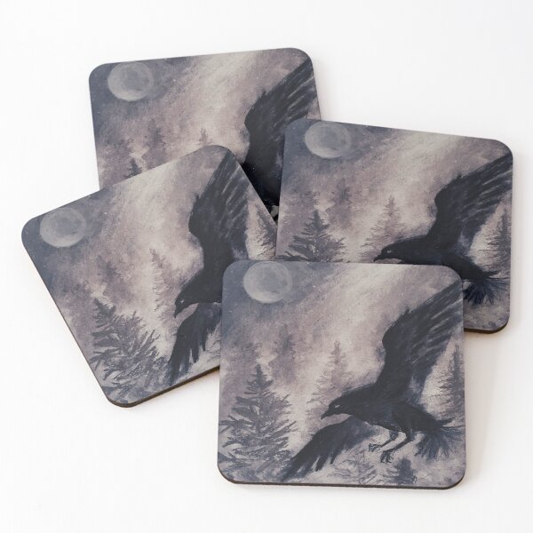 Item preview, Dark Raven Soaring Through Moonlit Pines designed and sold by JanekaBobbitt.