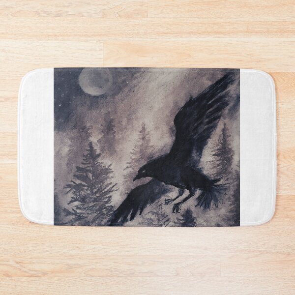 Item preview, Dark Raven Soaring Through Moonlit Pines designed and sold by JanekaBobbitt.