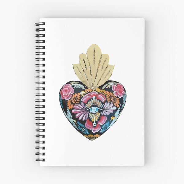 Item preview, Mexican Wooden Heart Oaxacan Wood Carving Hand Painted Flower Evil Eye Milagrito Folk Art Interior Design Decoration designed and sold by DekorStyle.