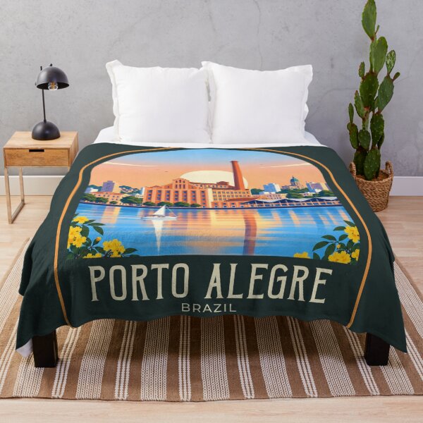 Item preview, Porto Alegre Vintage Travel Illustration designed and sold by HomeLivingCo.