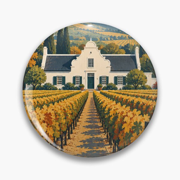 Item preview, Franschhoek South Africa Travel Souvenir - Midcentury Painted Art designed and sold by VisualArtsOasis.