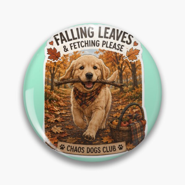 Item preview, Falling Leaves and Fetching Please Golden Retriever Design | Chaos Dogs Club designed and sold by DailyStruggleCo.