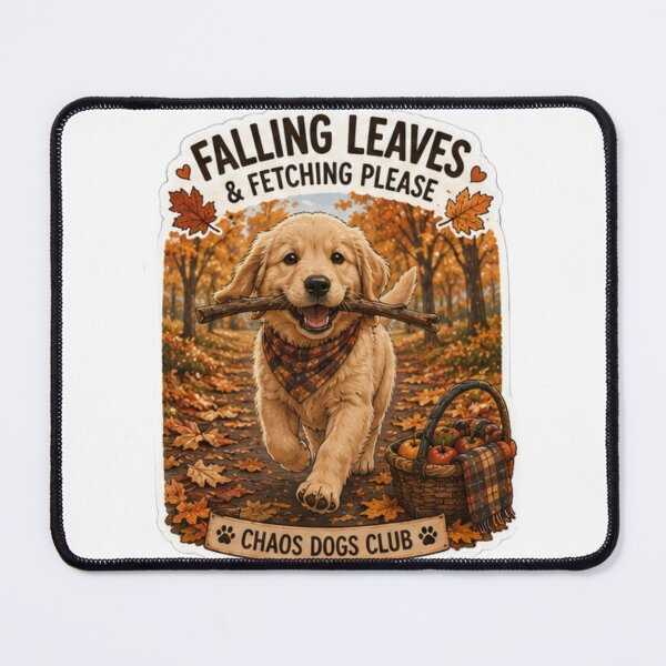 Item preview, Falling Leaves and Fetching Please Golden Retriever Design | Chaos Dogs Club designed and sold by DailyStruggleCo.