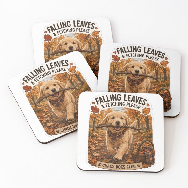 Item preview, Falling Leaves and Fetching Please Golden Retriever Design | Chaos Dogs Club designed and sold by DailyStruggleCo.