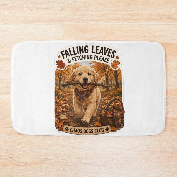 Item preview, Falling Leaves and Fetching Please Golden Retriever Design | Chaos Dogs Club designed and sold by DailyStruggleCo.