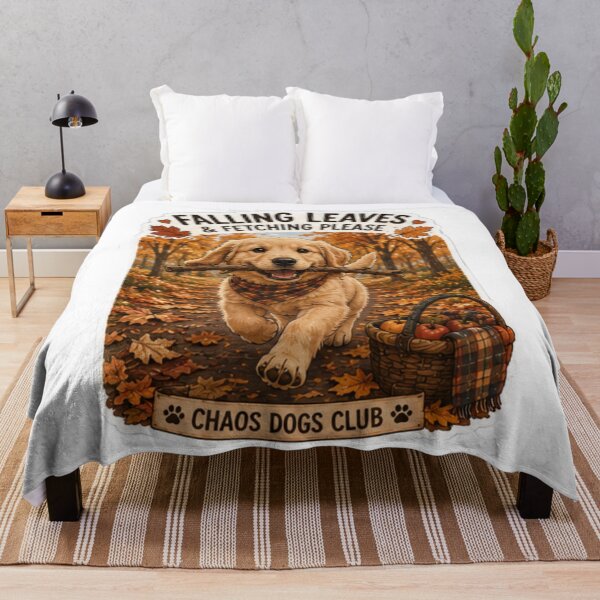 Item preview, Falling Leaves and Fetching Please Golden Retriever Design | Chaos Dogs Club designed and sold by DailyStruggleCo.
