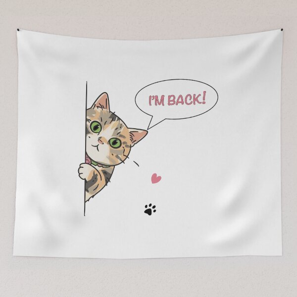Item preview, I'm Back Funny Cat – Cute Playful Cat Character designed and sold by NongKhaoYai.