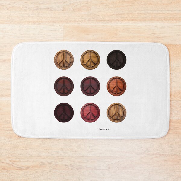 Item preview, Peace Signs Wood Carved Rounds By Cherie (C)2022 designed and sold by DekorStyle.