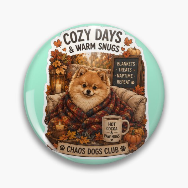 Item preview, Cozy Days and Warm Snugs Pomeranian Design | Chaos Dogs Club Autumn Blanket designed and sold by DailyStruggleCo.