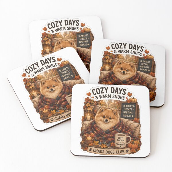 Item preview, Cozy Days and Warm Snugs Pomeranian Design | Chaos Dogs Club Autumn Blanket designed and sold by DailyStruggleCo.