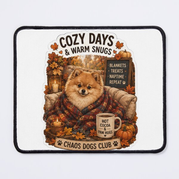 Item preview, Cozy Days and Warm Snugs Pomeranian Design | Chaos Dogs Club Autumn Blanket designed and sold by DailyStruggleCo.