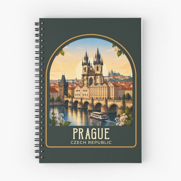 Item preview, Prague Vintage Travel Illustration designed and sold by HomeLivingCo.