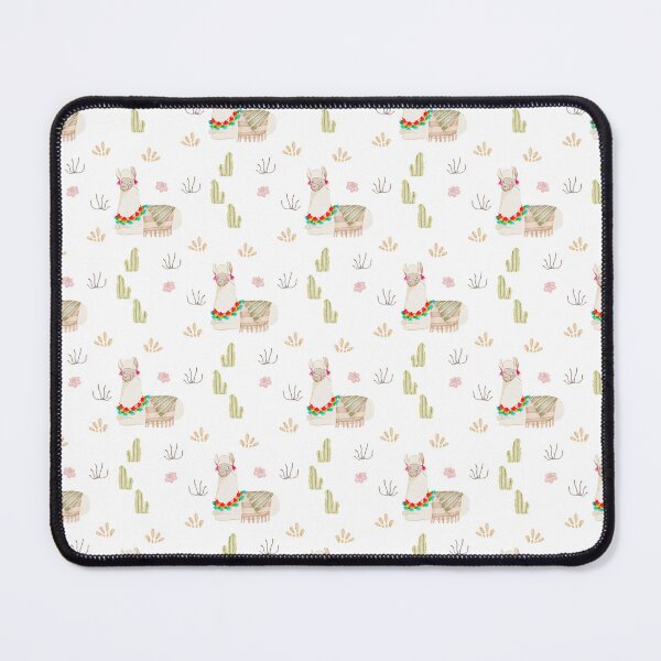 Item preview, Cute Watercolor Resting Llama with Flowers White Boho Pattern designed and sold by svitlaarty.