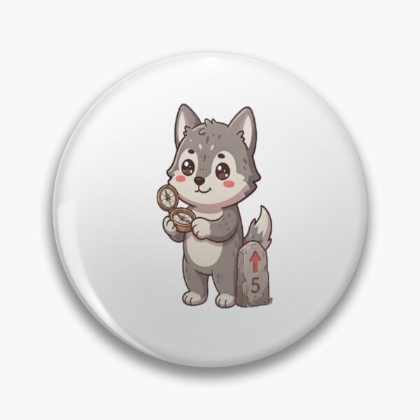 Item preview, Cute Wolf Holding Compass Milestone designed and sold by Ella_Sketch.