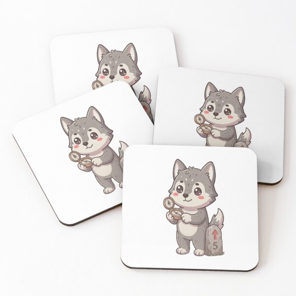 Item preview, Cute Wolf Holding Compass Milestone designed and sold by Ella_Sketch.