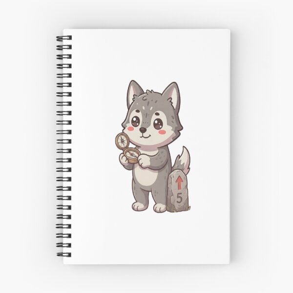 Item preview, Cute Wolf Holding Compass Milestone designed and sold by Ella_Sketch.