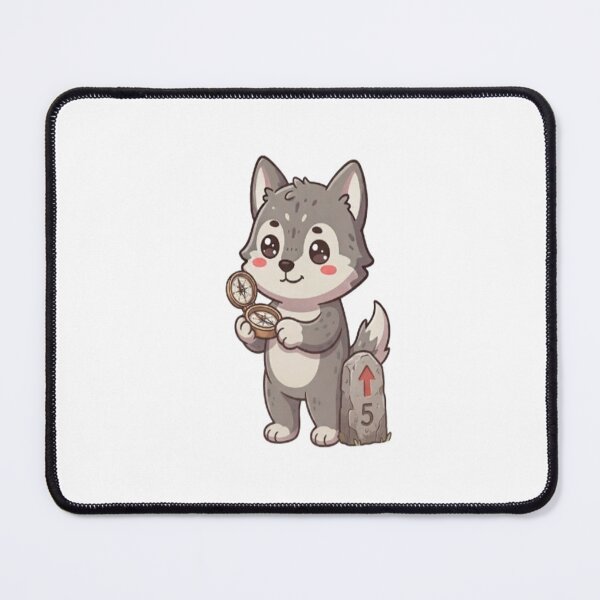 Item preview, Cute Wolf Holding Compass Milestone designed and sold by Ella_Sketch.