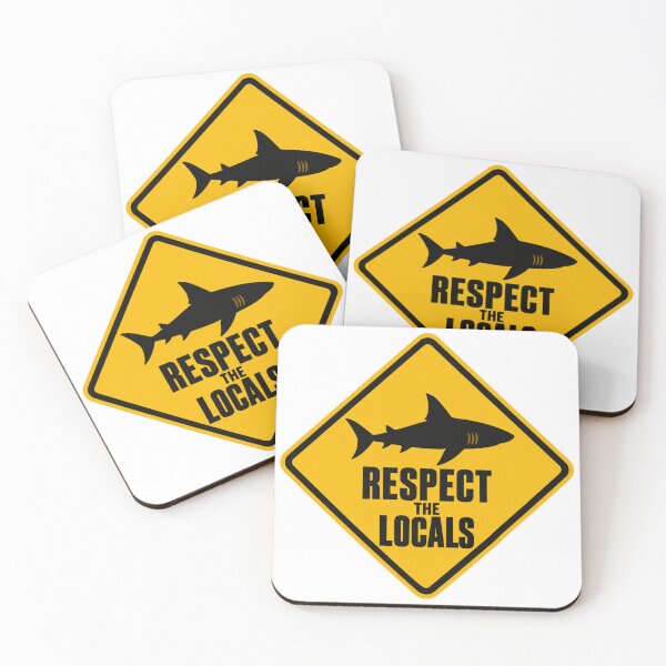 Item preview, Respect the Locals Shark Warning Sign designed and sold by bobcatmarty.