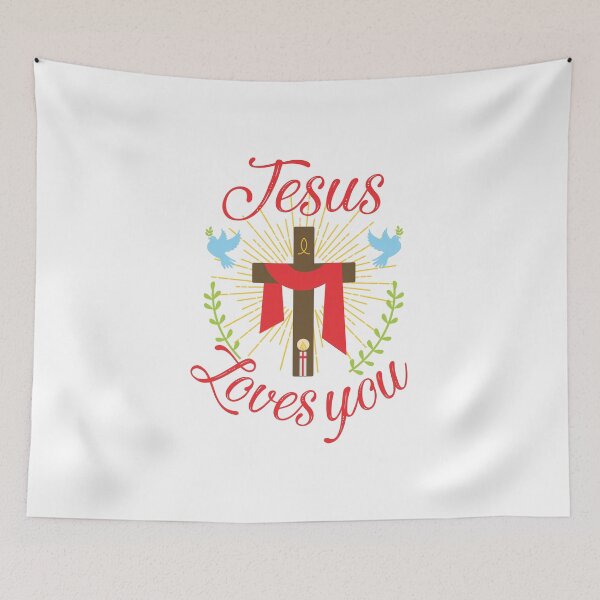 Item preview, Jesus love you, cross , holy ghost, lettering. designed and sold by JrNergal.