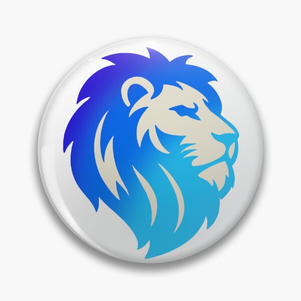 Item preview, Blue Gradient Lion Head Silhouette designed and sold by AmbientArtCo.