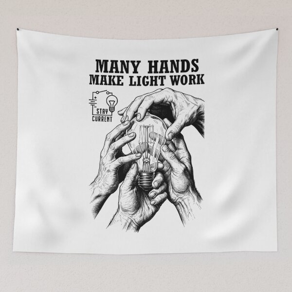 Item preview, Funny Electrician Electrical Worker Many Hands Light Work designed and sold by GrandeDuc.